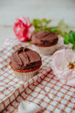OLIVE OIL CITRUS CUPCAKES WITH DARK CHOCOLATE FROSTING