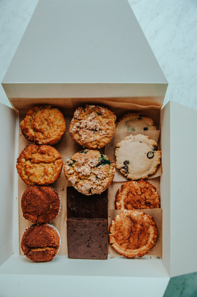 sweet laurel dozen assorted box of cookies, muffins and brownies